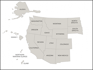 Map of Western Regional Graduate Program States The Map of Western Regional Graduate Program States