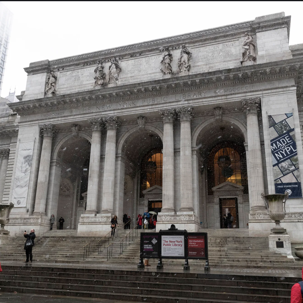 New York's Public Library Image of the front entrance of New York's Public Library