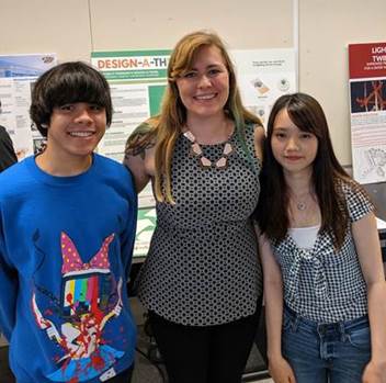 Teacher and two students