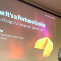 Dr. Omar Sosa-Tzec giving a talk about delightful design and experience at the Lilly Design Forum